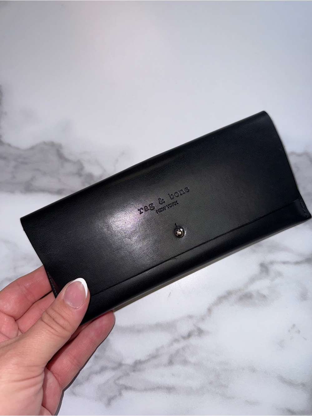Rag & Bone Black Leather Travel Glasses Case